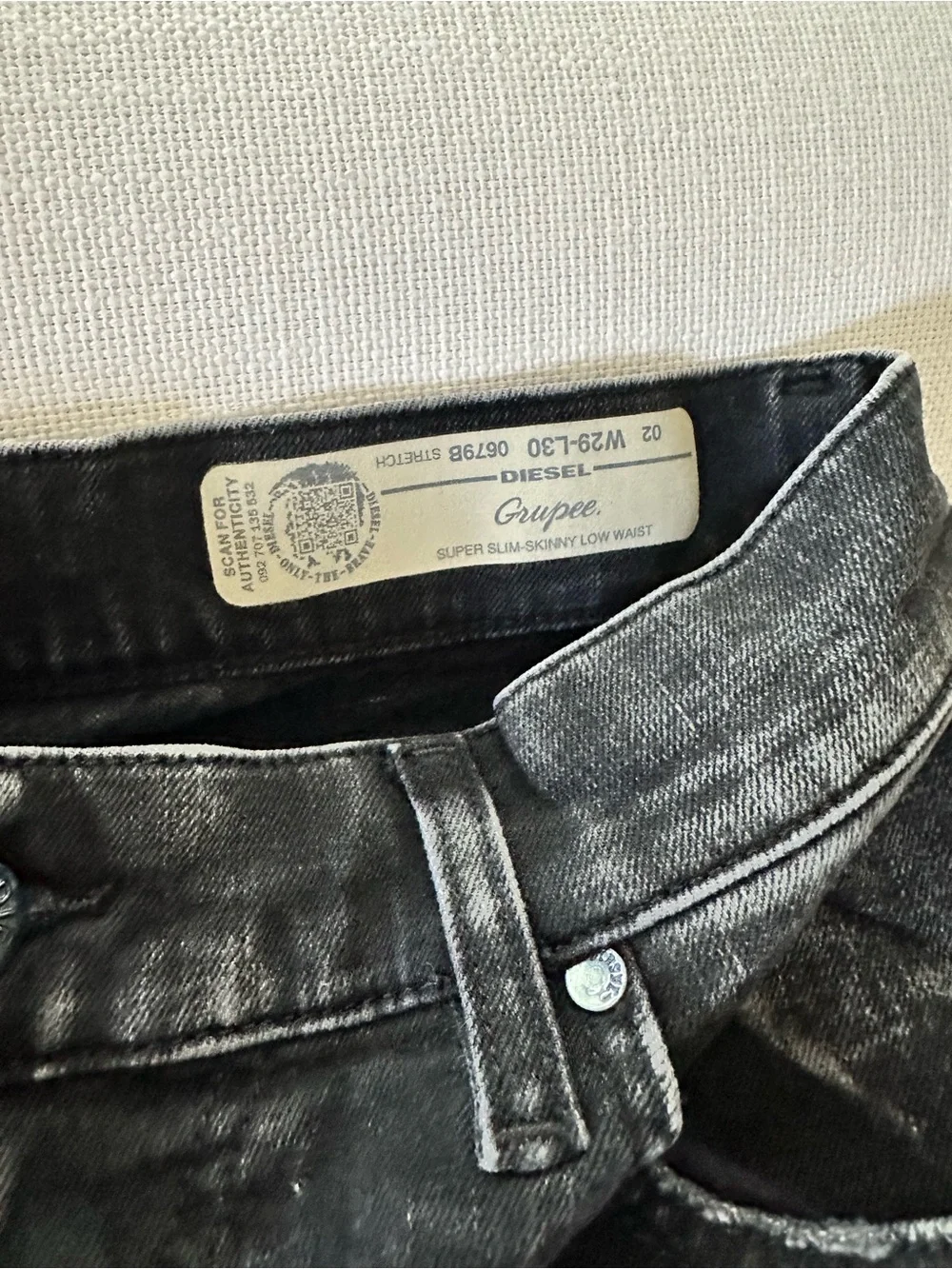 Diesel Black Distressed Skinny Jeans